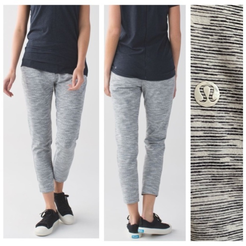Lululemon Jet Crop Luon Slim Pants Gray Wee Are From Space Silver Spoon 8